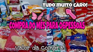 COMPRA DO MÊS DE UMA FAMÍLIA COM 06 PESSOAS|MÃE COM QUATRO FILHOS|TUDO MUITO CARO!