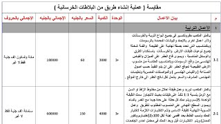 نموذج مقايسة طريق من البلاطات الخرسانية