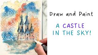 How to paint a Castle in the Sky | Watercolor Tutorial