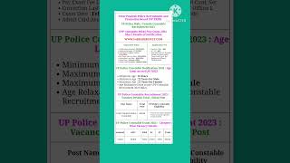 UP Police new vacancy 2023| UPP notification out, form , info #uppolice #newvacancy2023