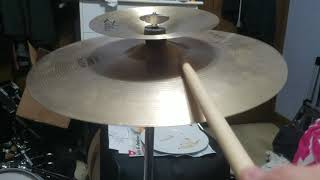 Zildjian A 16" medium crash with A 8" splash on top of it.