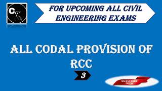 FREE COURSE /FOR UPCOMING ALL CIVIL ENGINEERING EXAMS //ALL CODAL PROVISION OF RCC