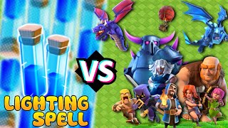 Lighting Spell VS All troops | Clash of clans