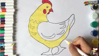 Tô màu con gà | Coloring the hen | Tra Tv