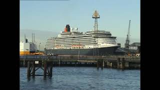 Spectacular sunset and Queen Victoria maiden voyage Southampton 11th December 2007