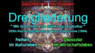 Dreigliederung Wir brauchen eine Stärkung der Kultur Dr.Karl Rössel-Majdan im Interview (1994)