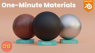 Wood, Aluminum and Plastic Materials in Blender. LIGHTNING  fast!