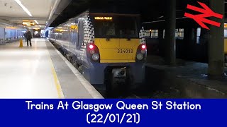 Trains At Glasgow Queen St Station (22/01/21)