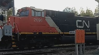 Short CN manifest train with a nice driver and a Dash 9 with Nathan P5 horn in south range Wisconsin