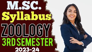 M.SC 3rd Semester Zoology New Syllabus 2023-24 || All University (जंतु विज्ञान) पाठक्रम #msc