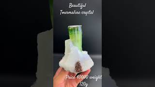 Natural Tourmaline green luster crystal #gemstone #gems #tourmaline