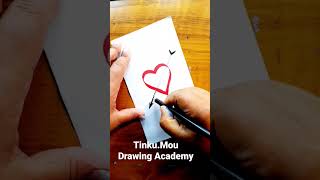 Romantic heart drawing #viral #valentinesday #Valentine #14thfebruary #youtubeshorts #art #painting