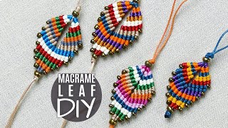 Multicolored Macrame Leaf DIY Bracelet, Keychain, Earrings