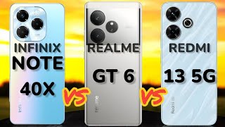 Infinix Note 40X Vs Realme GT 6 Vs Redmi 13 5G Full Comparison Review 🔥