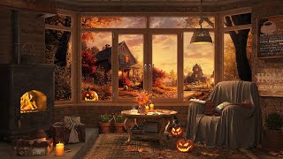 4K Halloween Coffee Shop Vibes 🎃 Smooth Piano Jazz for Relaxing, Studying, and Working