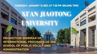 Xi'an Jiaotong University - Webinar on 2023 scholarship and admission