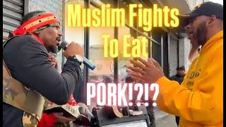 MUSLIM FIGHTS TO EAT PORK? 🐷☪️#bible #moses #christianity #islam #pork #quran