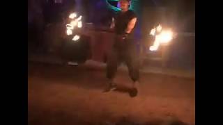 Flow Arts - Contact Dragon Staff - Fire Show | @CosmosLounge