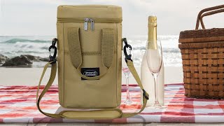 Portable Wine Bottle Carrier Insulated Wine Cooler Bag