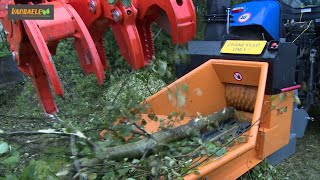 Vandaele crane feeding wood chippers