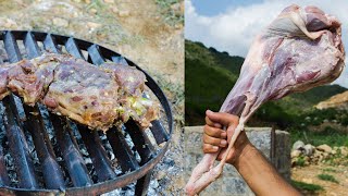 Mutton Leg Steam Roast Without Oven In Forest |Mutton Raan Roast Recipe (English Subtitle)|Food Mood