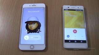 Incoming call & Outgoing call at the Same Time Iphone 7 plus+Sony Xperia E5