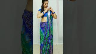 2 Unique Style Saree Draping 💙🦚 #beautynstyle #ytshorts #yt #saree #shortvideo #shortsfeed #viral