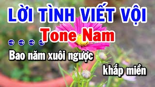 Karaoke Lời Tình Viết Vội Tone Nam Nhạc Sống Beat Chuẩn Dễ Hát Nhất | Karaoke Tuyển Chọn