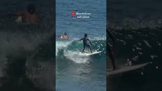 Surfboard to the face? Or did he block it? #surfcircus #surfing #waves #balisurf #ouch #uluwatu