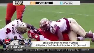 ESPN First Take Today   Ezekiel Elliot Drafted By Dallas Cowboys