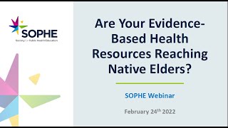 Are Your Evidence-Based Health Resources Reaching Native Elders?