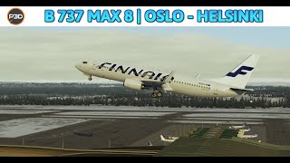 Boeing 737 800 FINNAIR | Oslo to Helsinki Live ATC Full Flight [P3DV5.3]