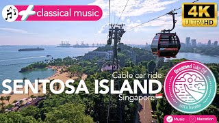 Sentosa Island: Amazing cable car ride over this island to Mount Faber Park. Singapore, 🇸🇬. 4K