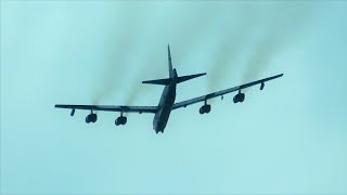 B52 powers up on a go-around #military