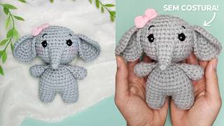 Amigurumi de Elefante 🐘 | SEM COSTURA | Tutorial de Crochê RÁPIDO #amigurumi