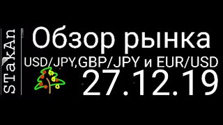 Обзор рынка форекс сегодня. 27.12.19. GBP/JPY, USD/JPY, EUR/USD.