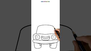 How to Draw a Cute Car Step by Step #shorts