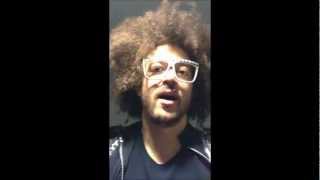 Redfoo tells my sister Emily to get well soon!