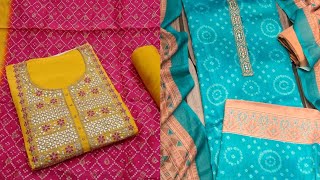 Latest Bandhani Suit Material Designs || New Printed Suit Designs Ideas For Girl's & Women's