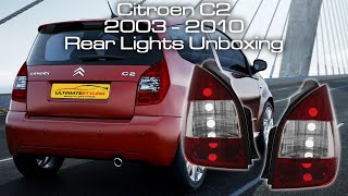 CITROEN C2 UPGRADE CRYSTAL RED / CLEAR REAR TAIL LIGHTS UNBOXING