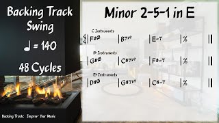 Minor ii V I (2 5 1) in E (140 BPM), Backing Track