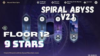 Floor 12 - 9 Stars | Spiral Abyss v2.1 | Genshin Impact