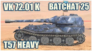 VK 72.01 (K), T57 Heavy & BatChat 25t • WoT Blitz Gameplay