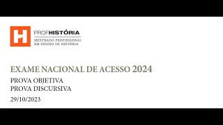 EXAME PROFHISTÓRIA 2024 - PARTE 1