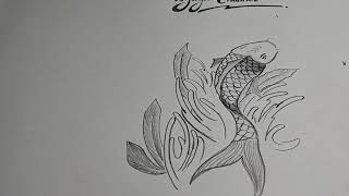 Cara menggambar ikan koi dengan pensil- How to draw koi fish with pencil