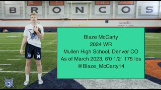 Blaze McCarty (WR 2024) Route Tree Workout