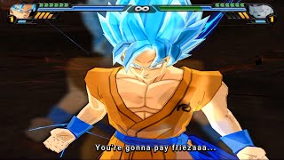 Dragon Ball Budokai tenkaichi 4 Goku blue First transformation against frieza