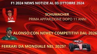 F1 NEWS DELLA SETTIMANA NOTIZIE AL 03 OTTOBRE 2024