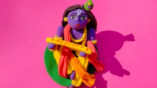 Shri Krishna🦚 Clay making#viral#clayart#youtubevideos #religion #art #radheradhe #krishna#yt 🔱🎨🚩