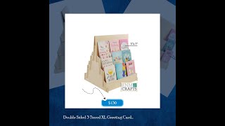 Double Sided 3 Tiered XL Greeting Card Display, CounterTop 3 Tier Rack for Craft Trade Shows